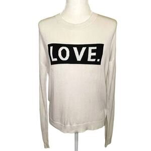 BRIT.NY. Cream Cashmere Blend Sweater Black LOVE. Valentine's Day Size‎ Medium